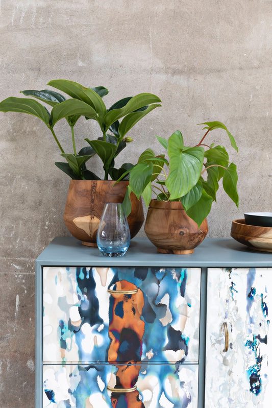 Vintage dressoir bekleed met Shore Waders van Mairi Helena | The Vintage Vibe