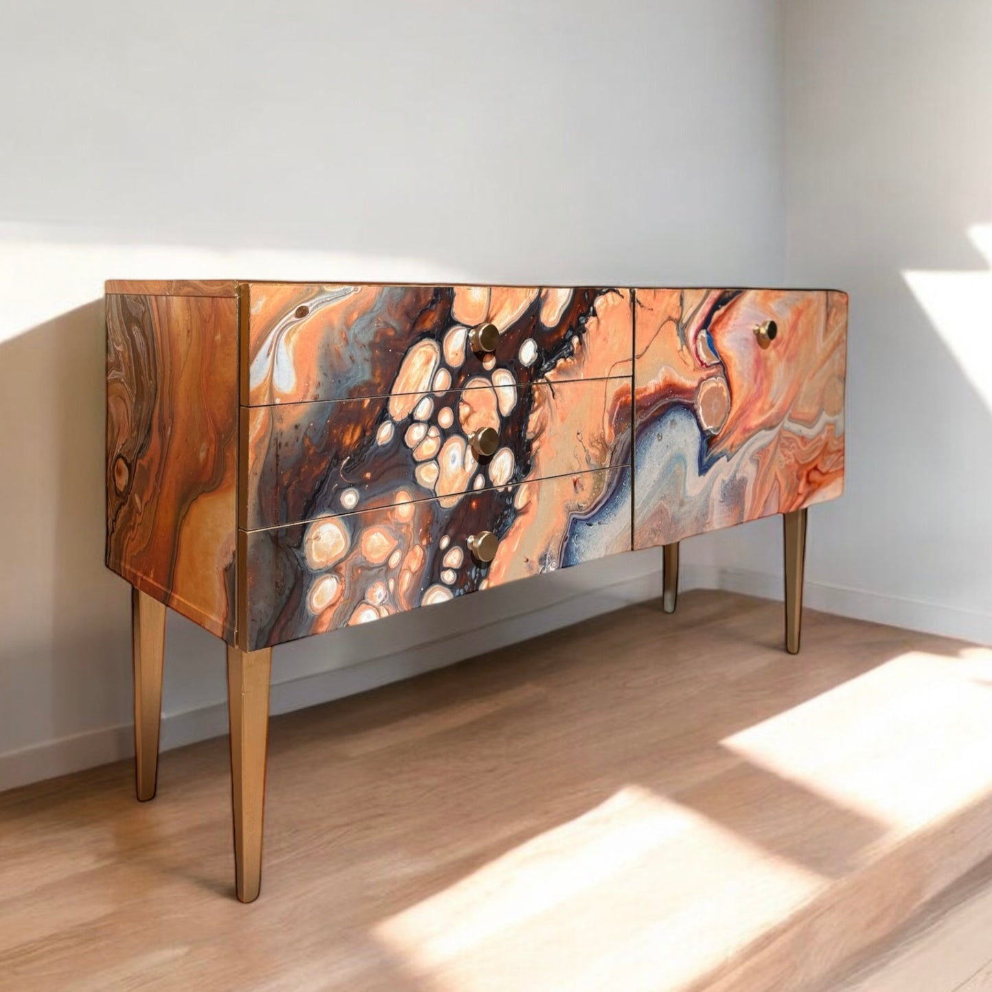Vintage sideboard covered with Marble | The Vintage Vibe