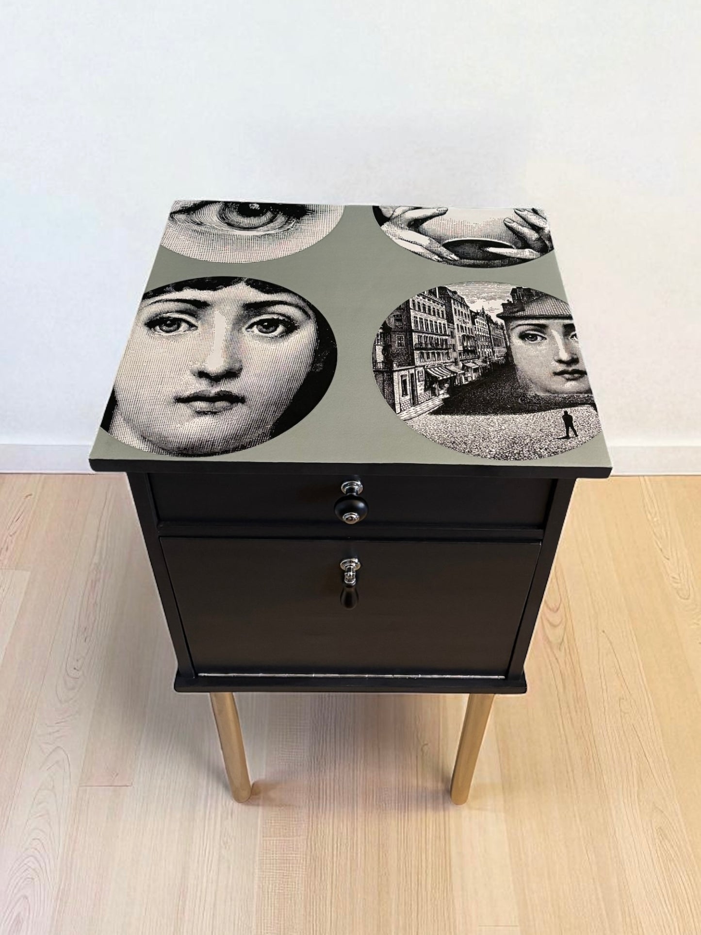 Vintage kastje met blad in Fornasetti Tema e Variazioni | The Vintage Vibe