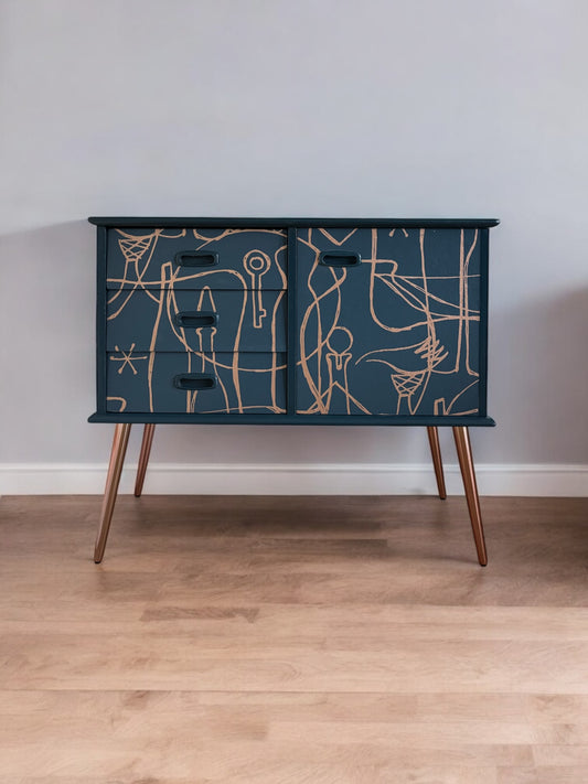 Vintage kast bekleed met Atelier van Mini Moderns | The Vintage Vibe