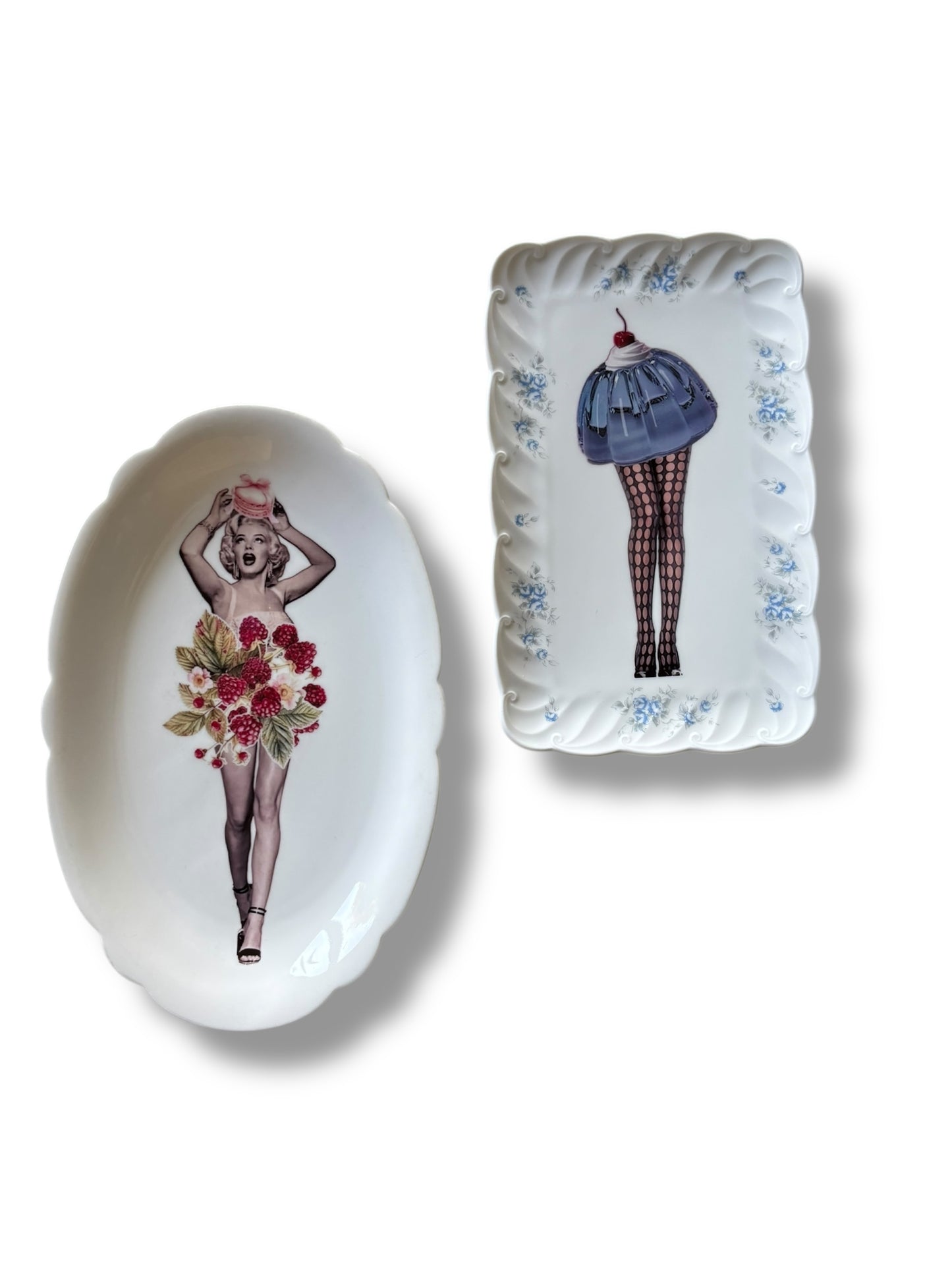 Vintage Wandbord Ovaal Blauwe Pudding | The Vintage Vibe