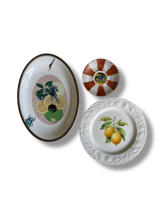 Vintage Wall Plate Oval Collage