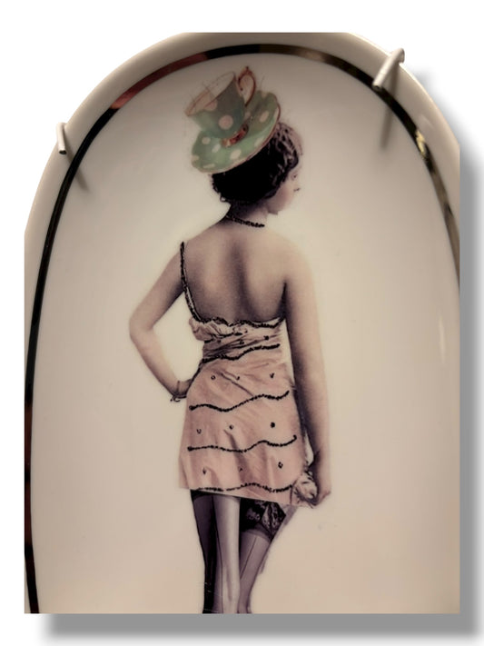 Vintage Wandbord Ovaal Dame