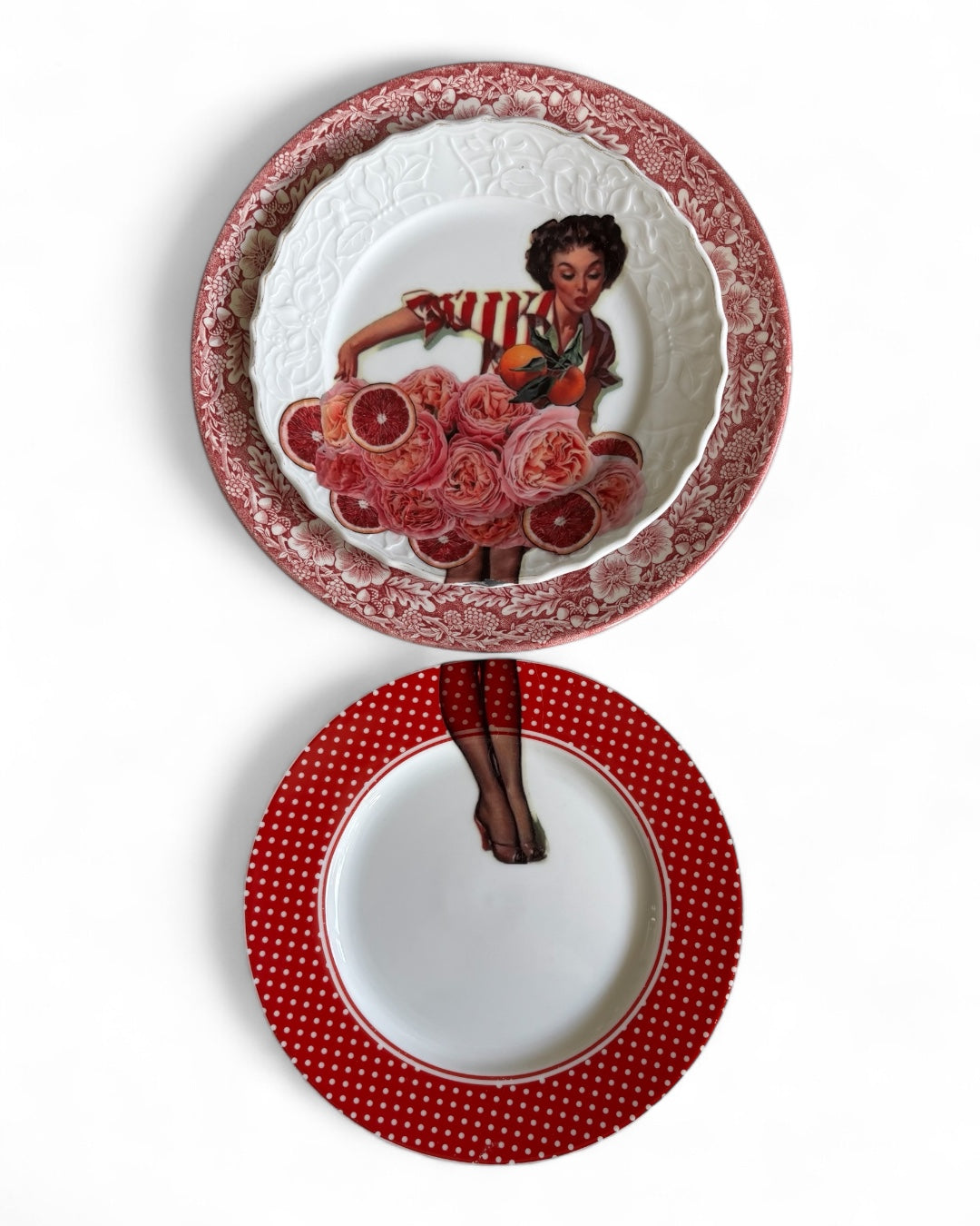 Vintage Wall Plate Lady Set
