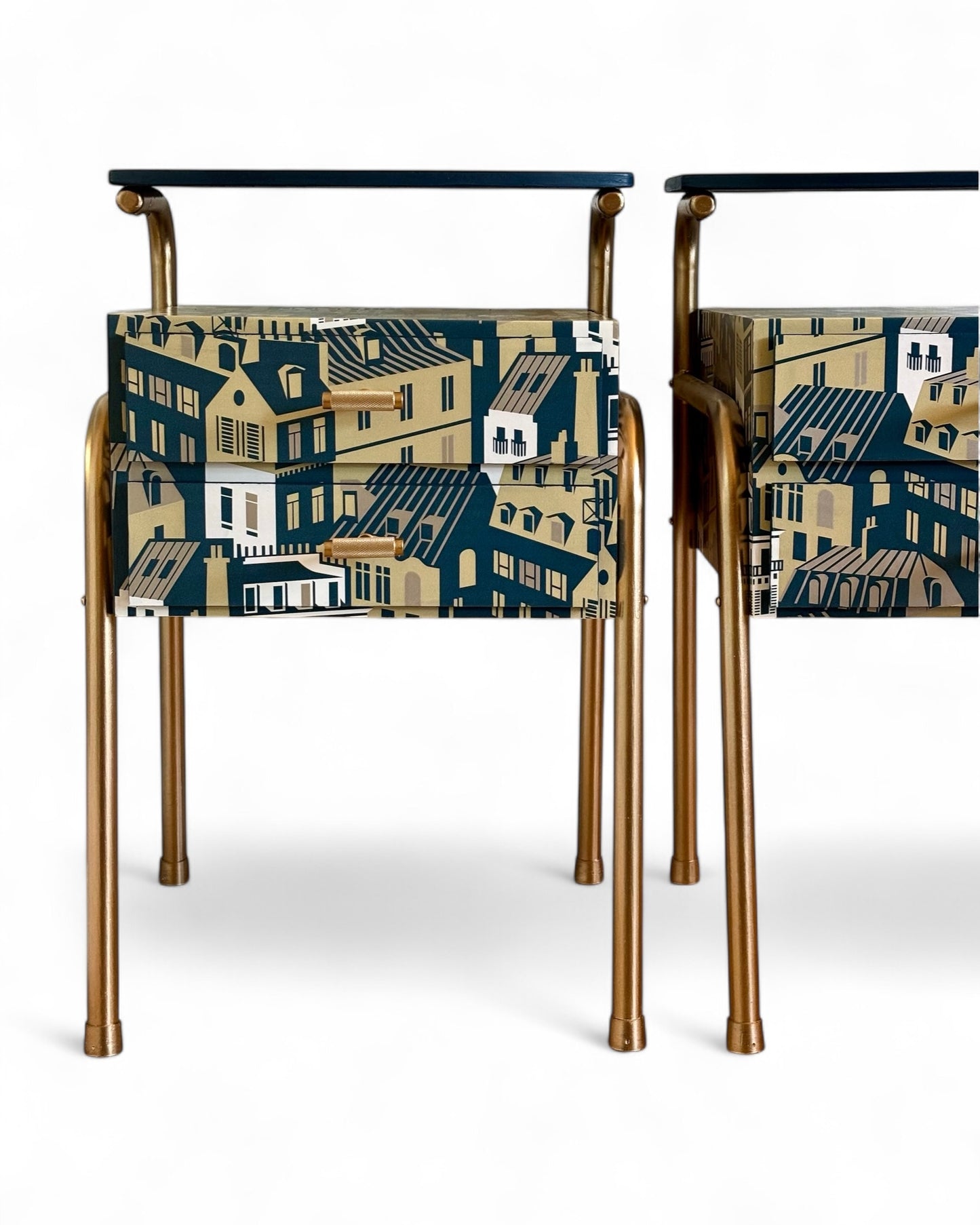 Vintage nachtkastjes bekleed met met Emma's Apartment van Mini Moderns | The Vintage Vibe