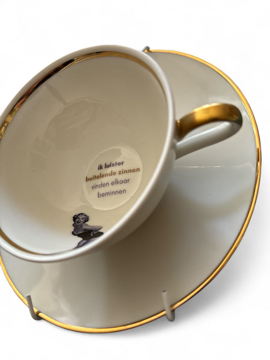 Vintage Kop & Schotel met gedicht van Caro
