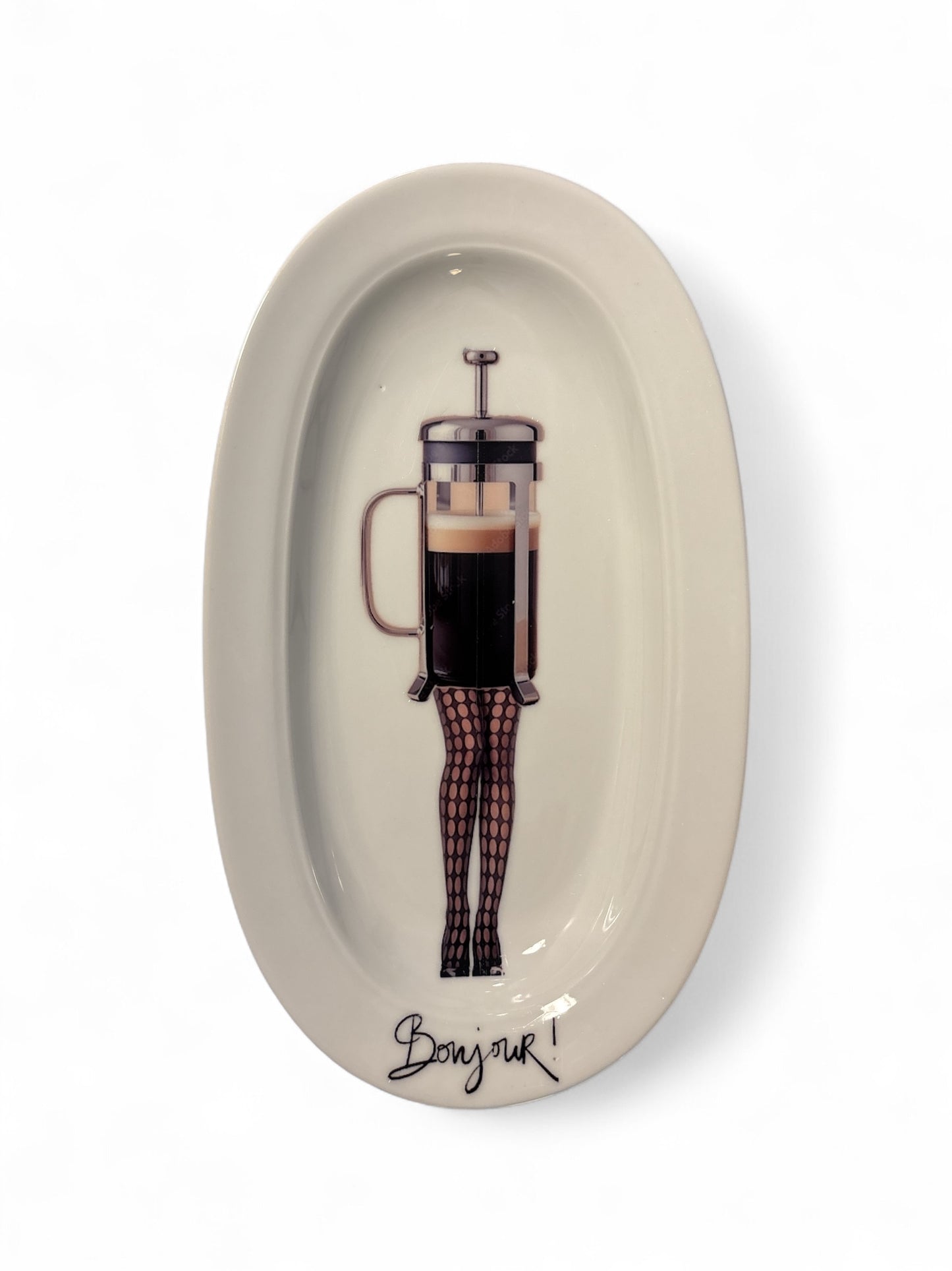Vintage Wandbord Ovaal ‘Bonjour’