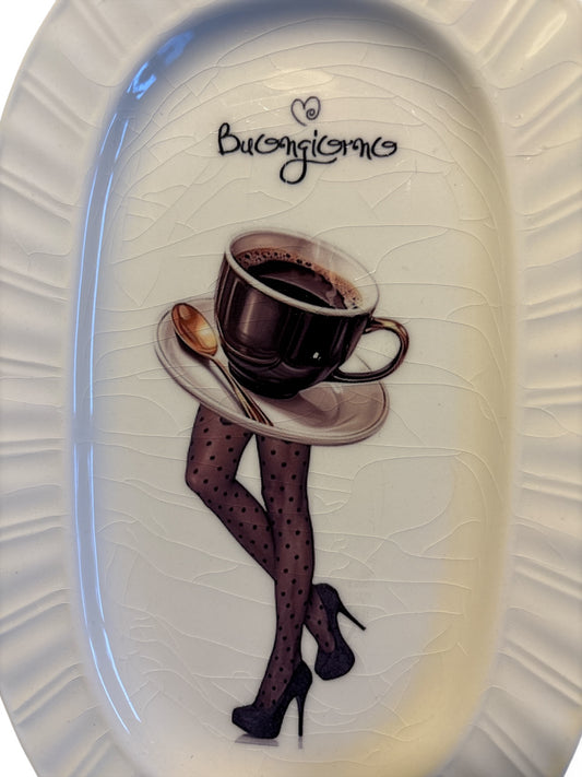 Vintage Wandbord Ovaal ‘Buongiorno’