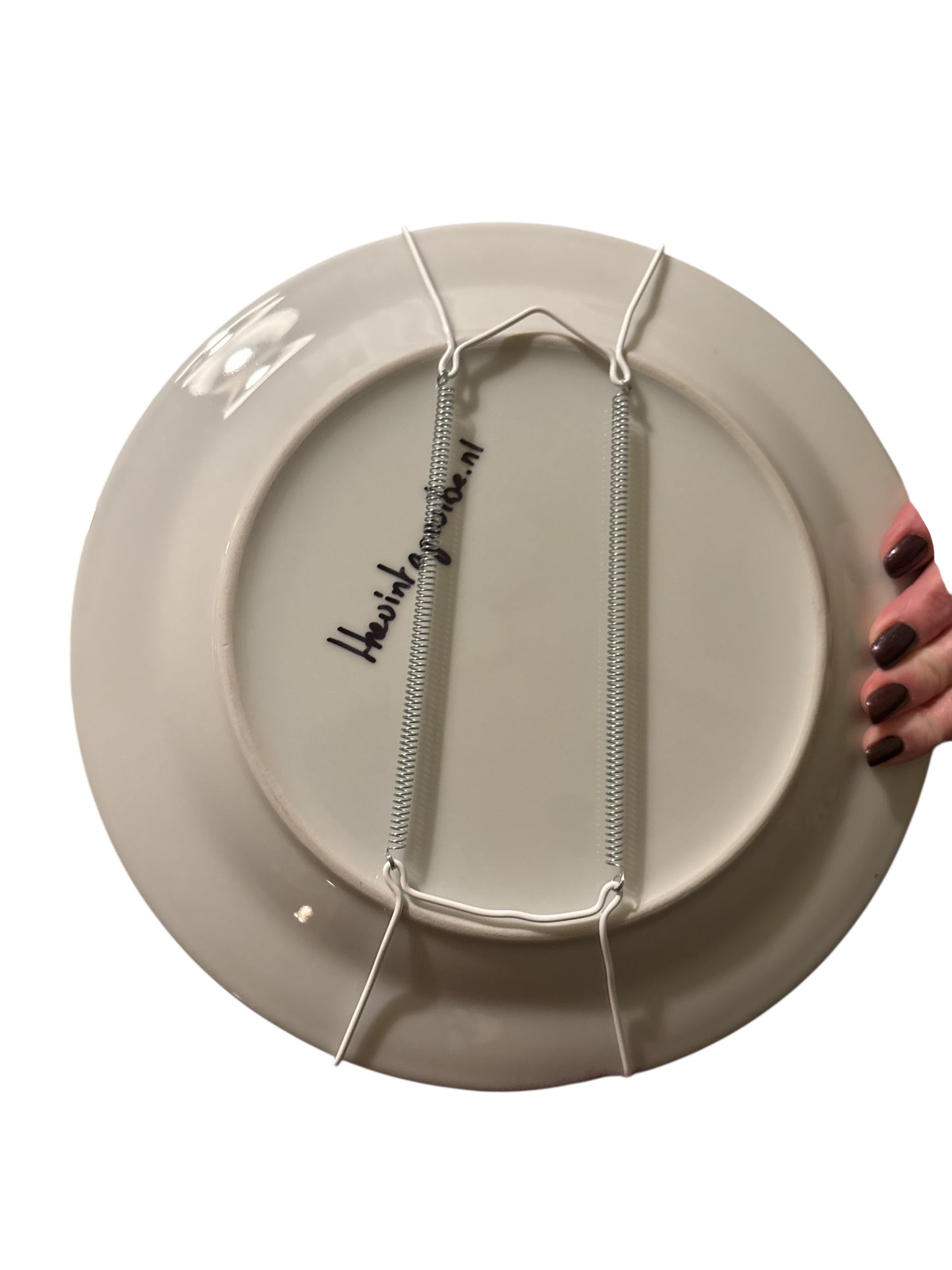 Vintage Wandbord Vrouw met Paraplu | The Vintage Vibe