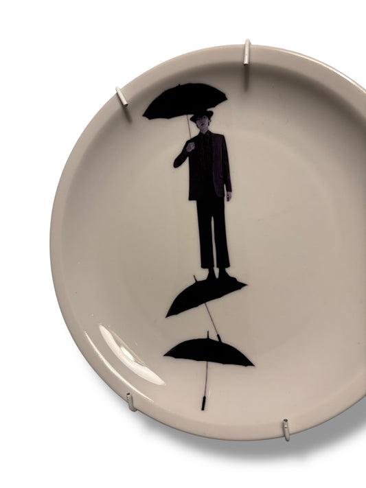 Vintage Wandbord Man met Paraplu’s | The Vintage Vibe