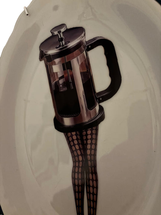 Vintage Wandbord Ovaal Koffie