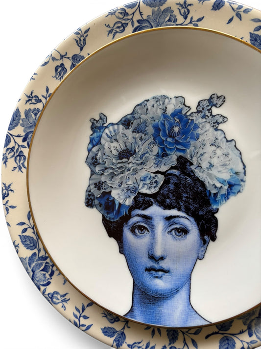 Vintage Wandbord Lina Fornasetti Blauw | The Vintage Vibe