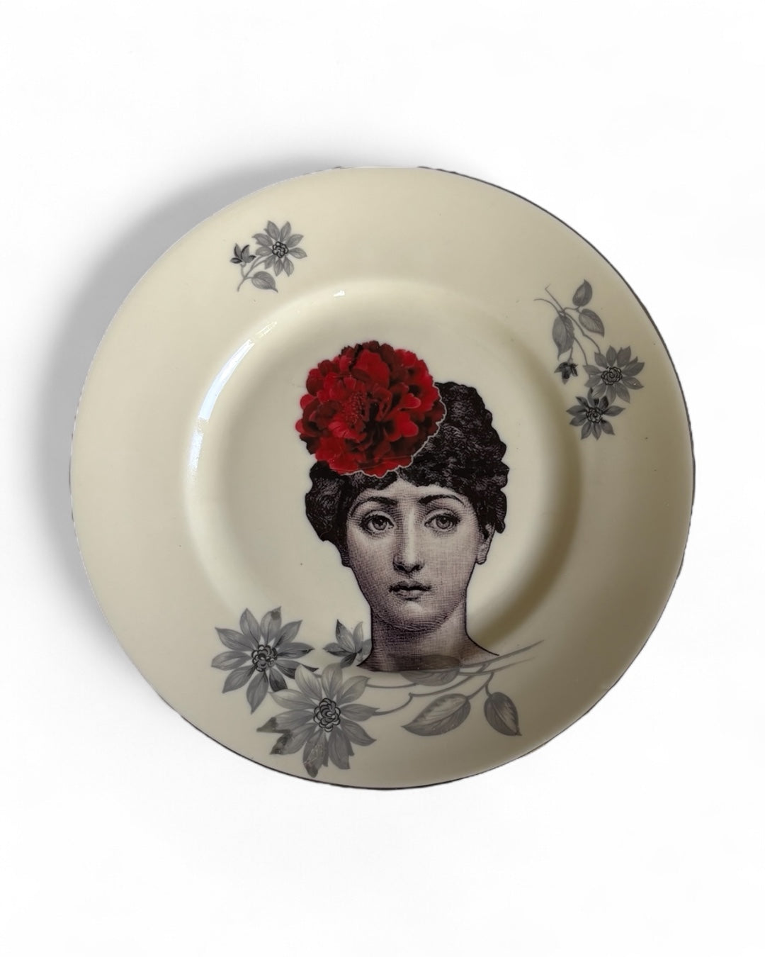 Vintage Wandbord Lina Fornasetti Rode Bloem