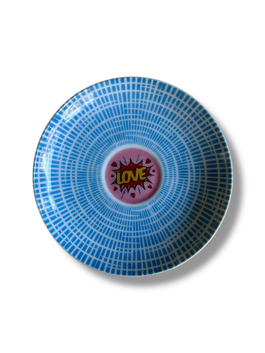 Vintage Wandbord Love Blauw