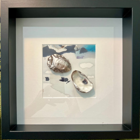 Champagne Oysters in Black Frame | The Vintage Vibe