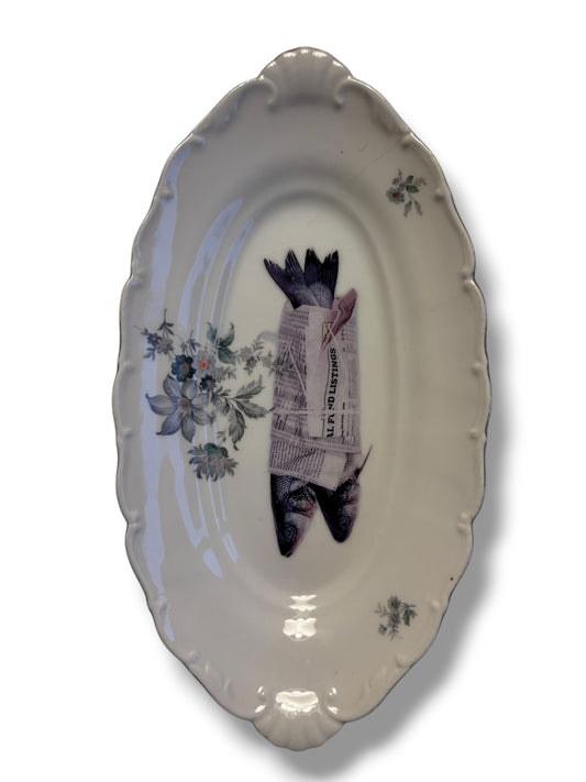 Vintage Wandbord Ovaal Vissen