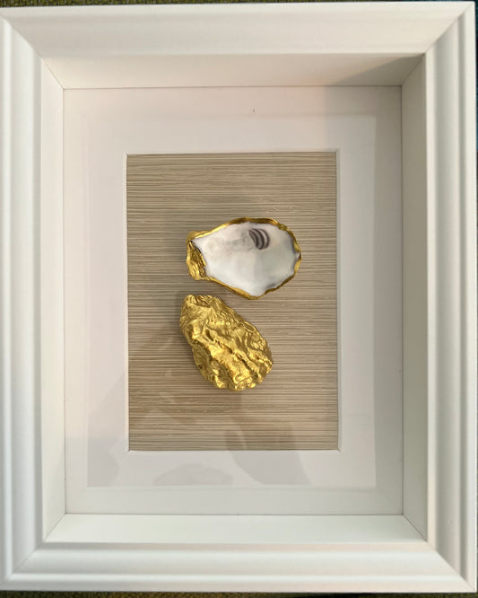 Gouden oesters in witte lijst | The Vintage Vibe