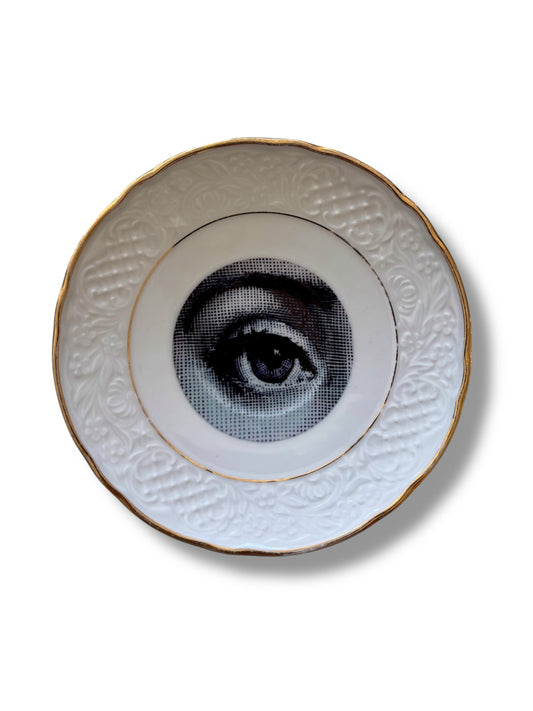 Vintage Wandbord Oog Gouden Randje