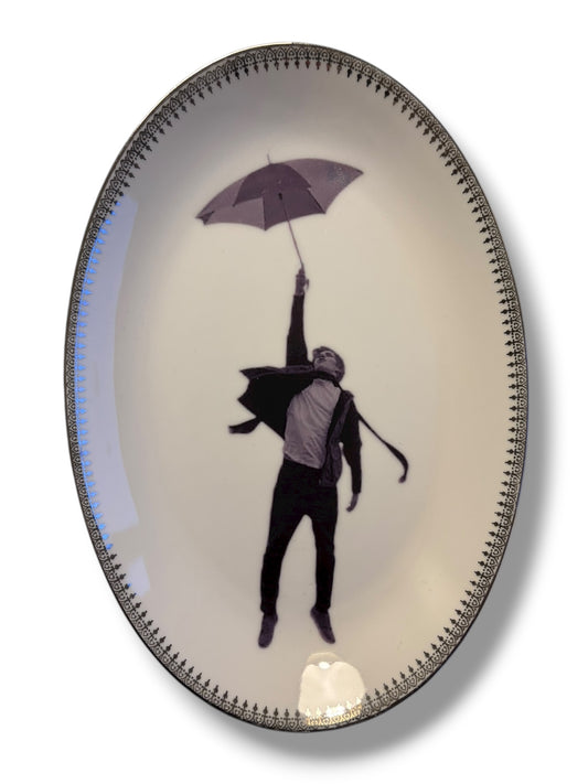 Vintage Wandbord Ovaal Man