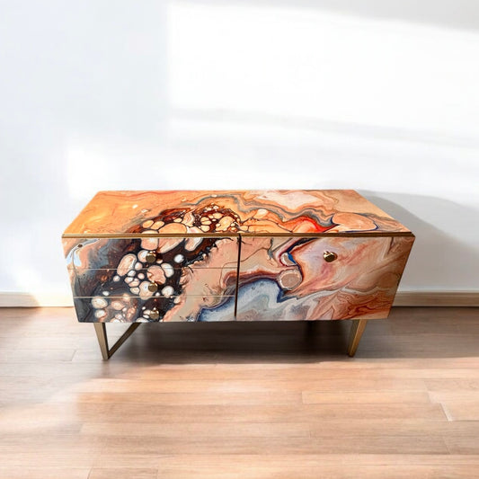 Vintage dressoir bekleed met Marble | The Vintage Vibe