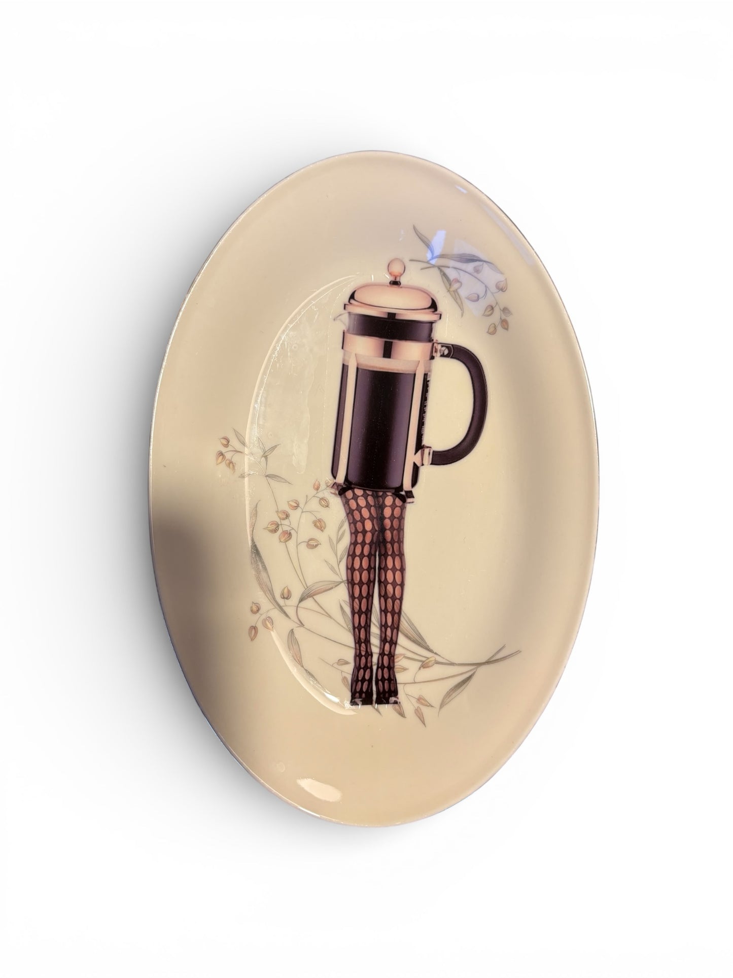 Vintage Ovaal Wandbord Koffie | The Vintage Vibe