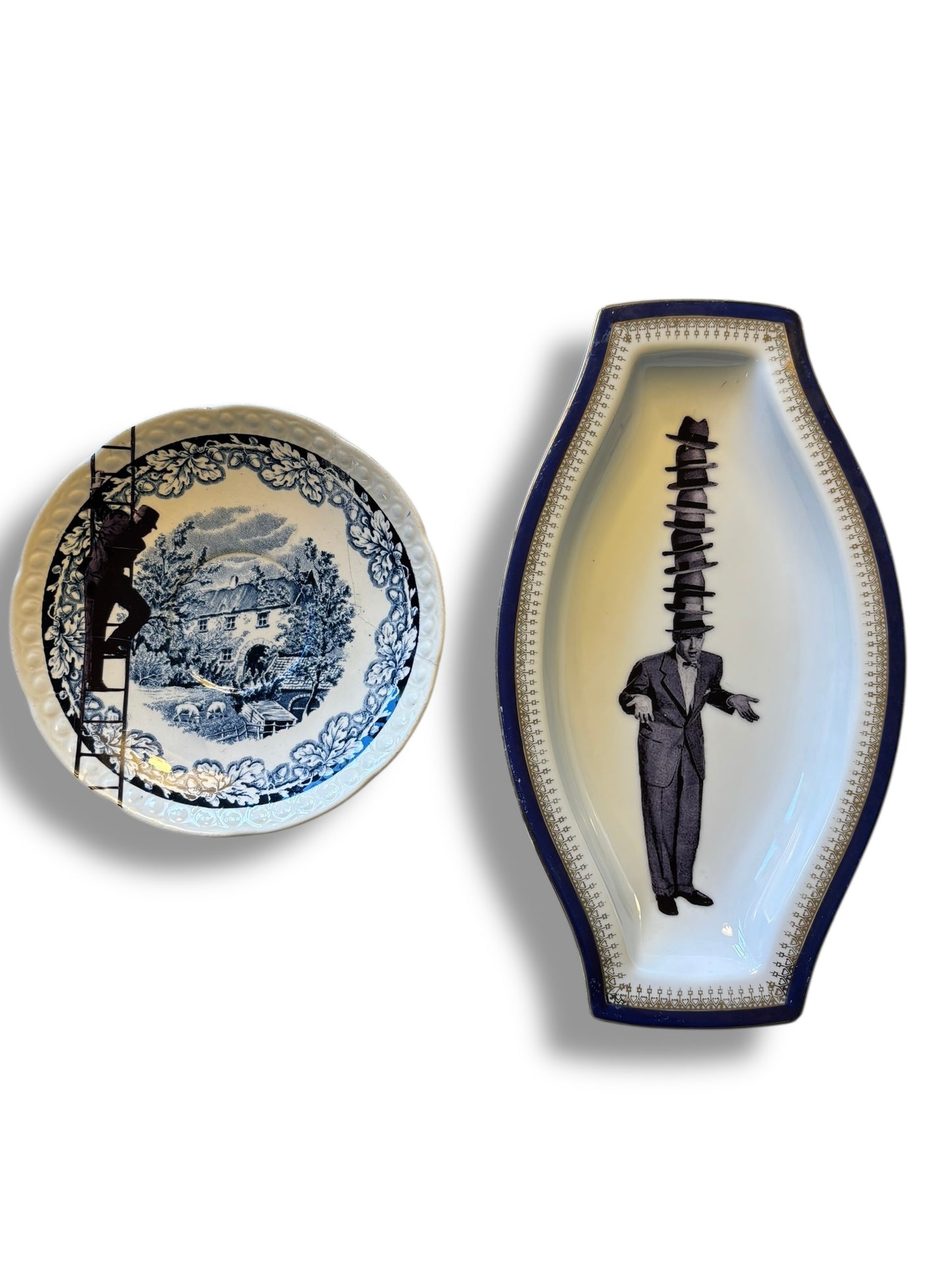 Vintage Wandbord Man met Hoedjes  | The Vintage Vibe