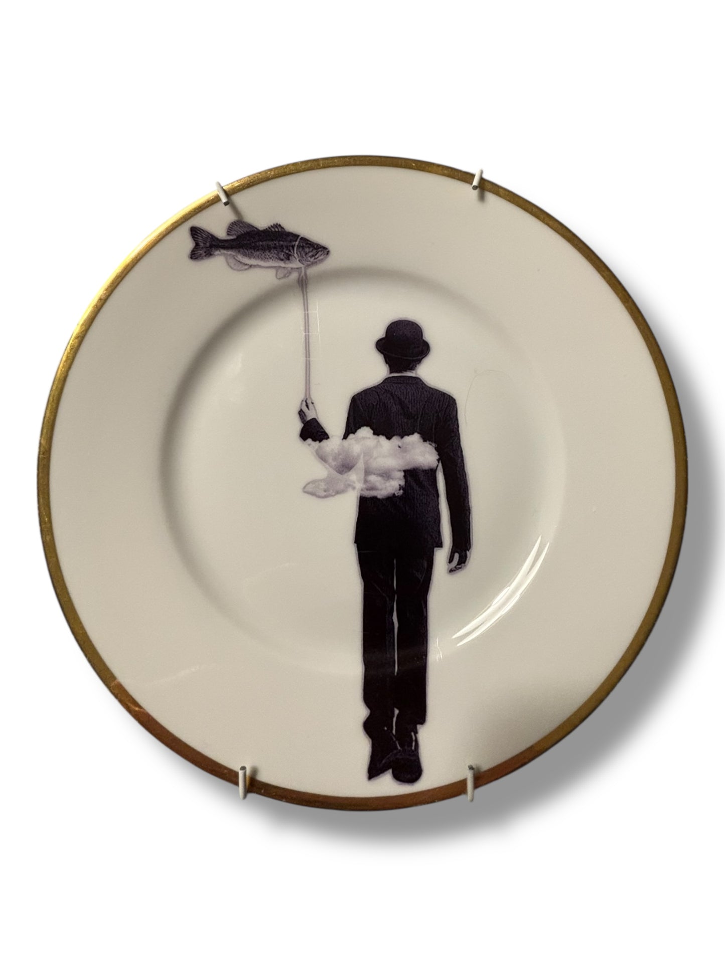 Vintage Wandbord Man met Vis | The Vintage Vibe