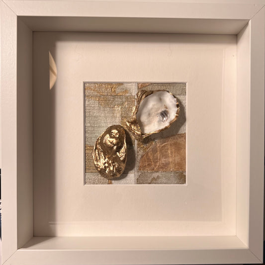 Gouden oesters in witte lijst | The Vintage Vibe