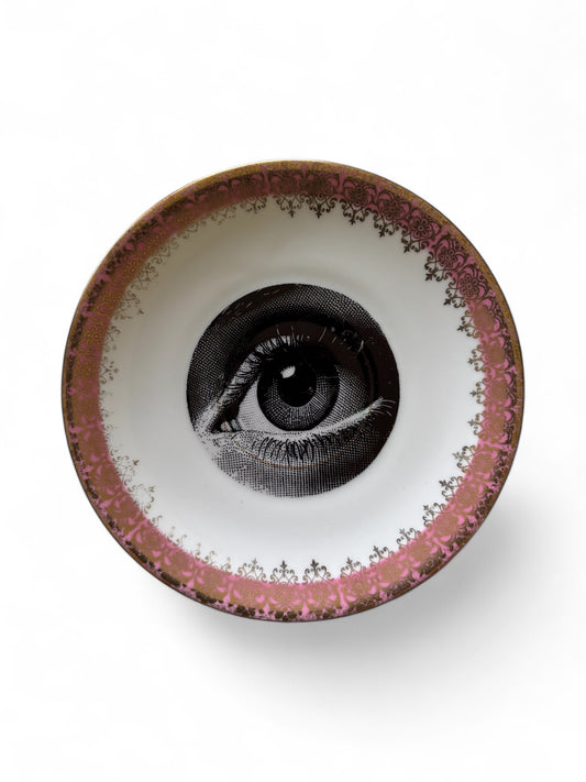 Vintage Wandbord Oog Goud Roze