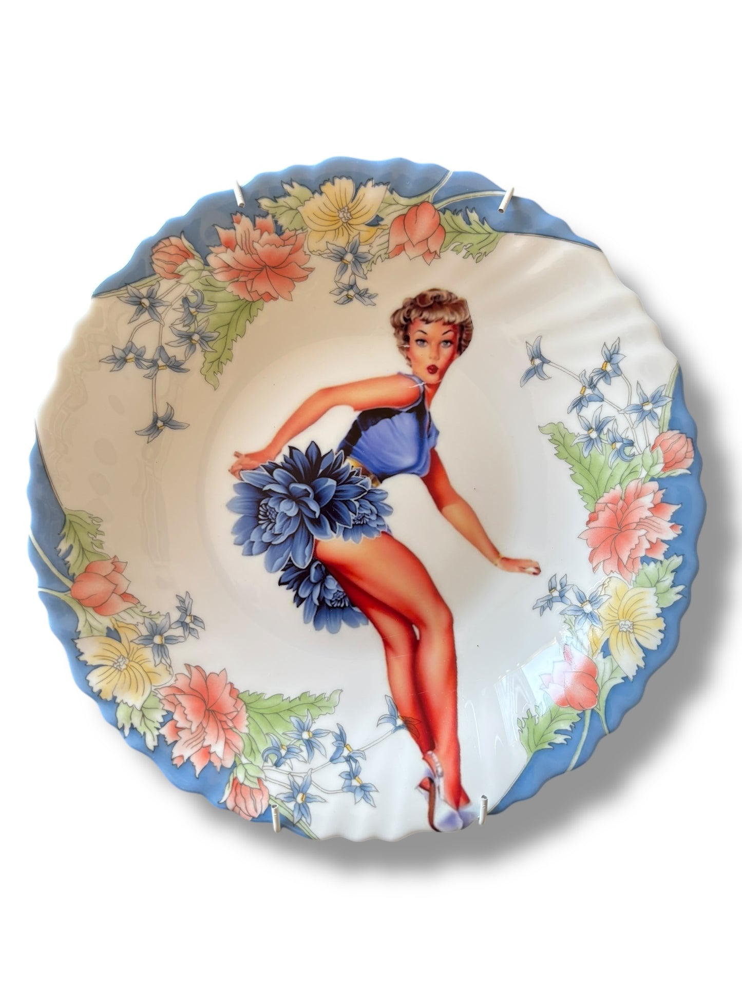 Vintage Wandbord Blauwe Dame | The Vintage Vibe