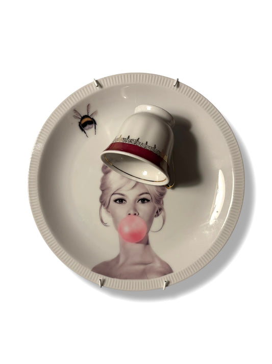 Vintage Wandbord Brigitte Bardot Kopje