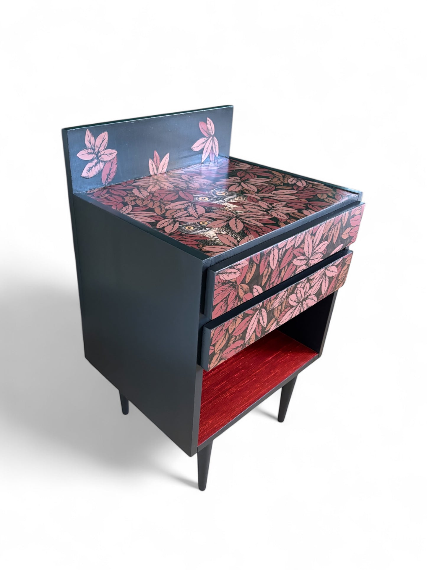 Vintage kastje bekleed met Fornasetti Foglie e Civette | The Vintage Vibe