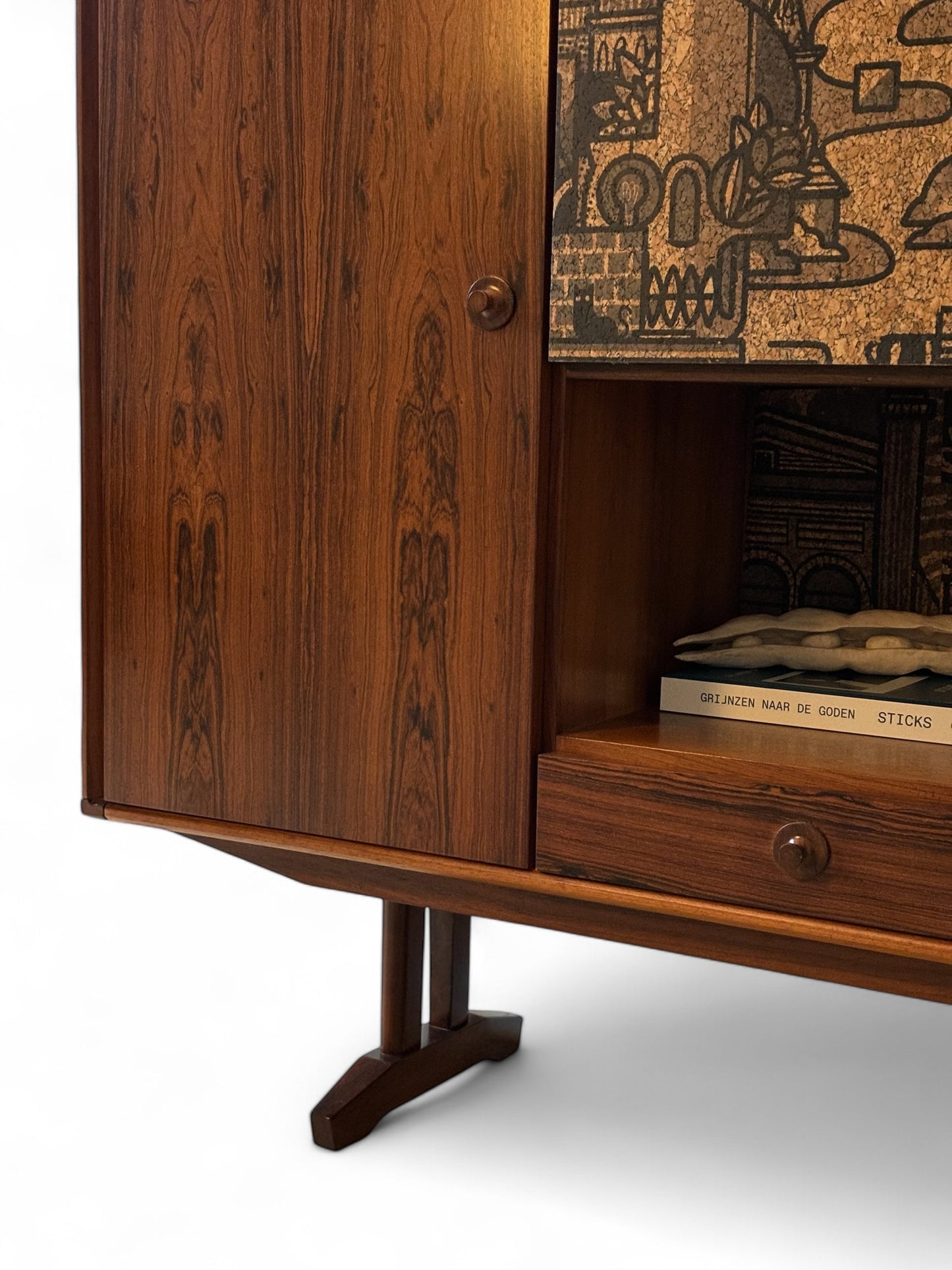 Mid Century Modern Highboard with 'Hit the North' cork print | The Vintage Vibe
