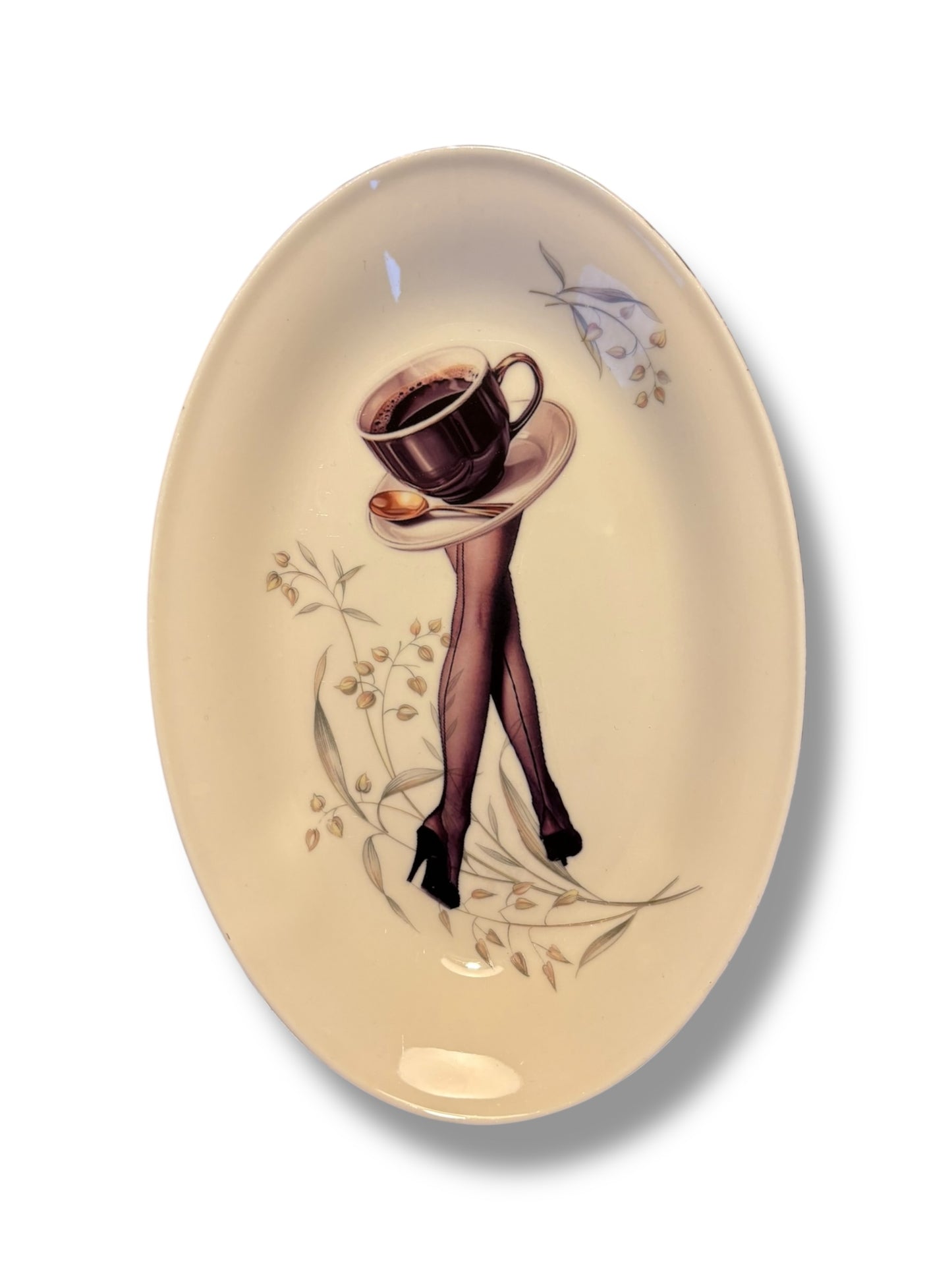 Vintage Ovaal Wandbord Koffie | The Vintage Vibe