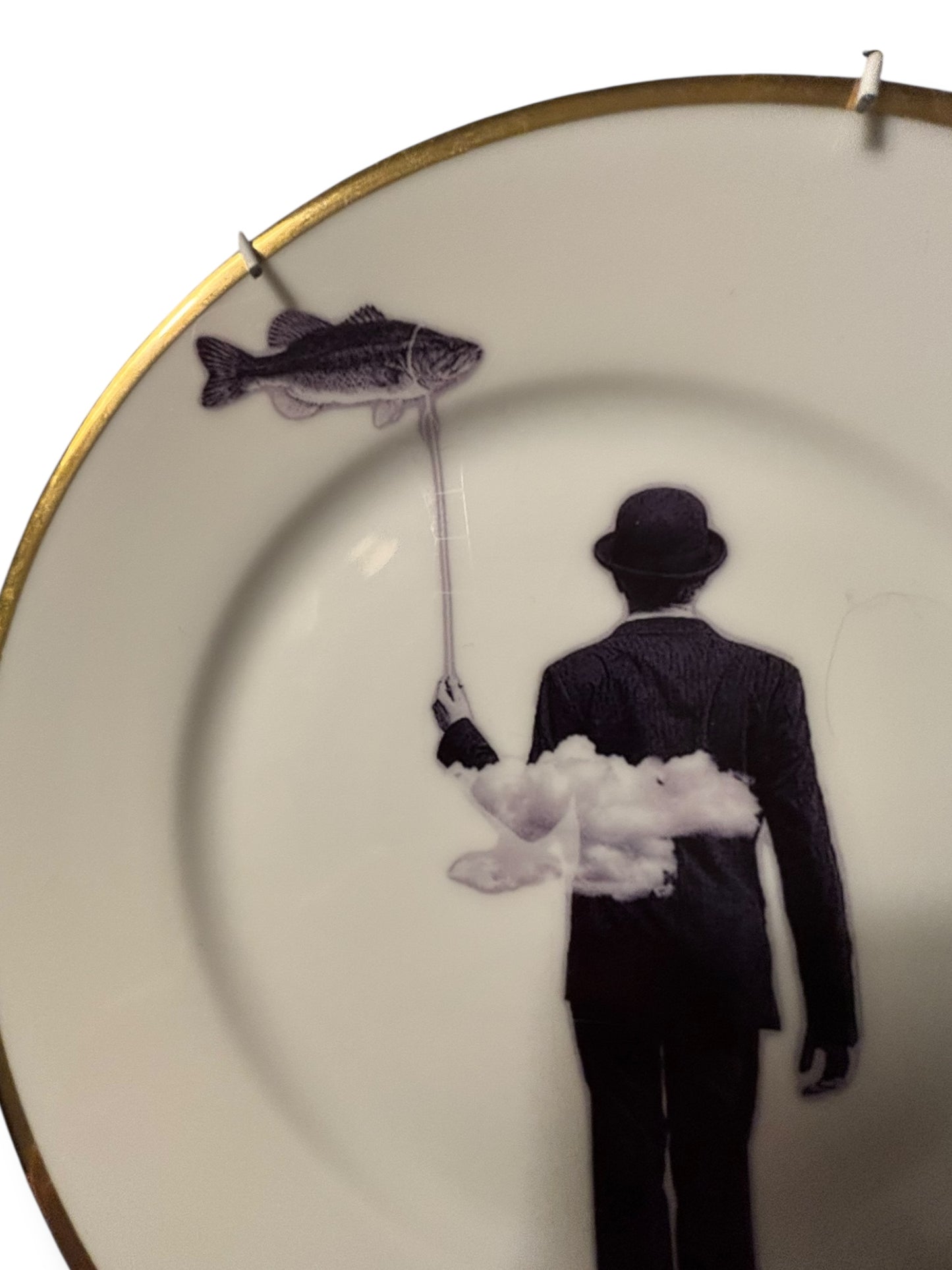 Vintage Wandbord Man met Vis | The Vintage Vibe