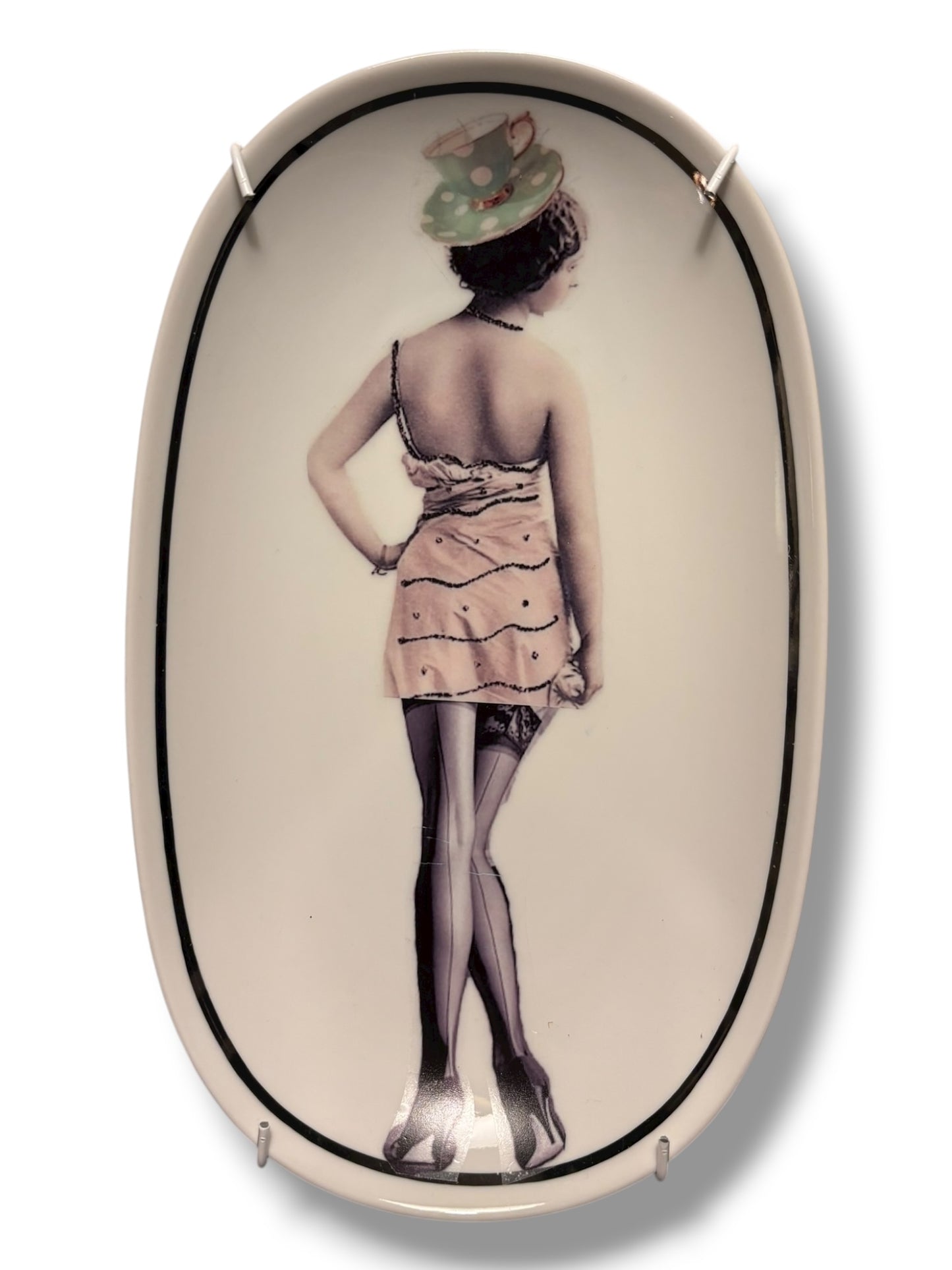 Vintage Wandbord Ovaal Dame