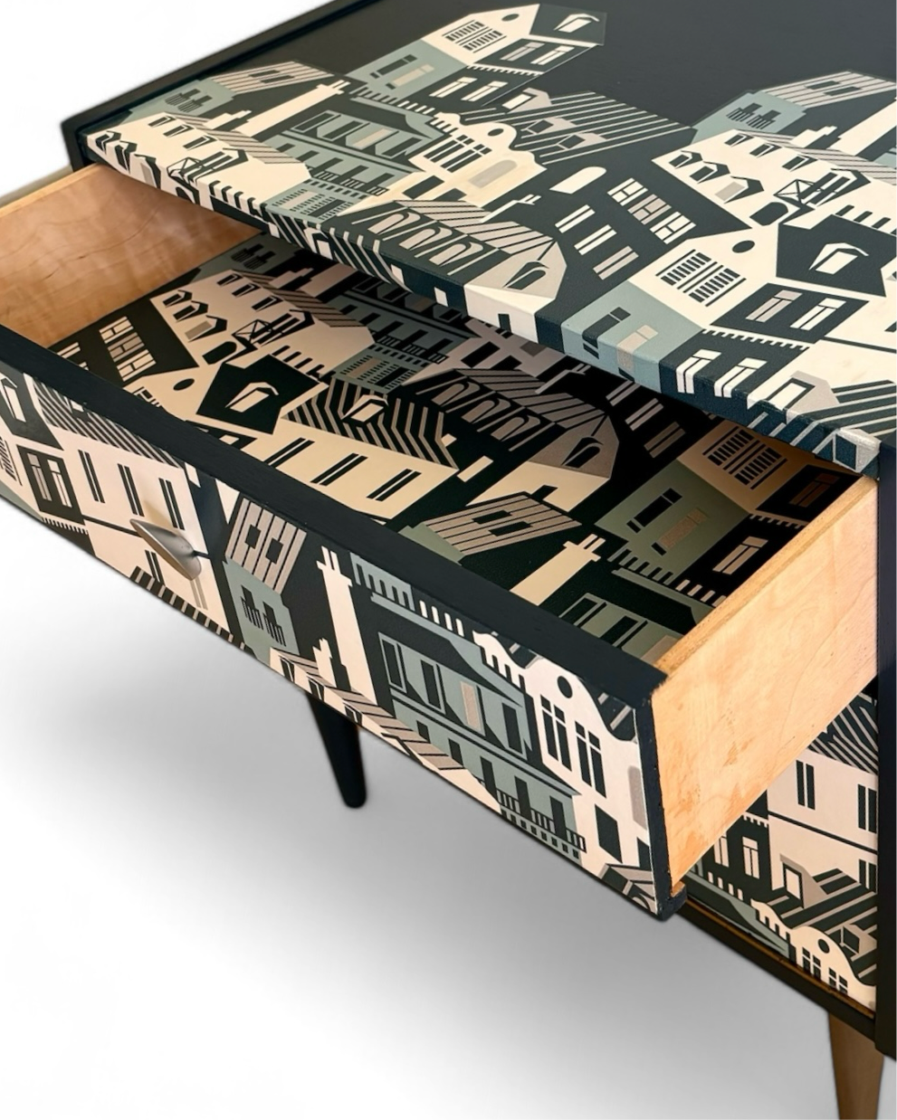 Vintage cabinet covered with Emma's Apartment from Mini Moderns | The Vintage Vibe
