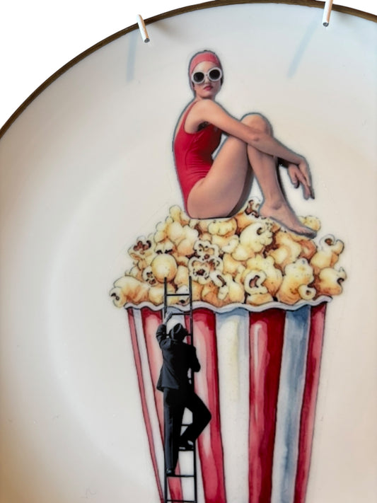 Vintage Wandbord Popcorn Dame | The Vintage Vibe