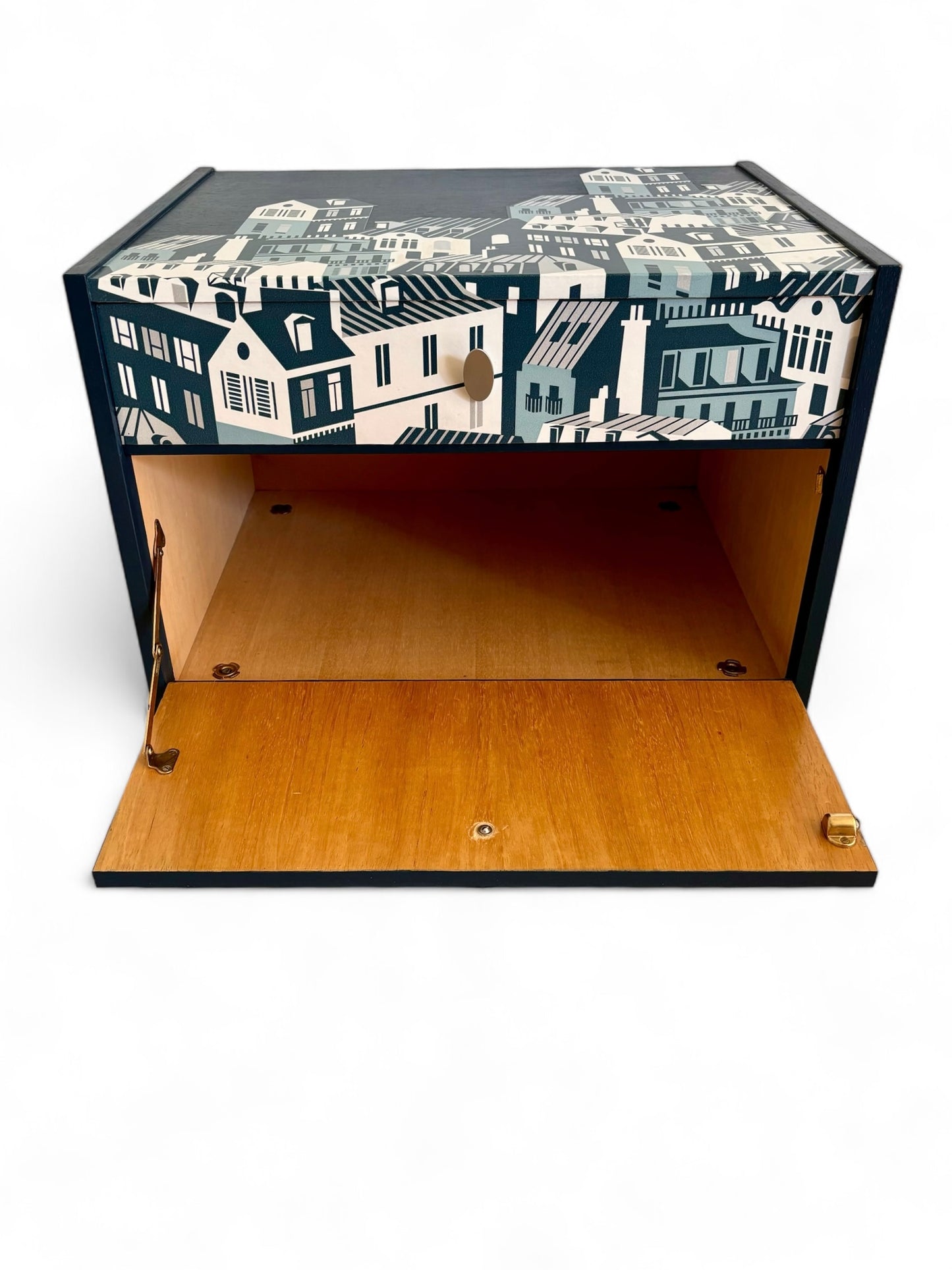 Vintage cabinet covered with Emma's Apartment from Mini Moderns | The Vintage Vibe