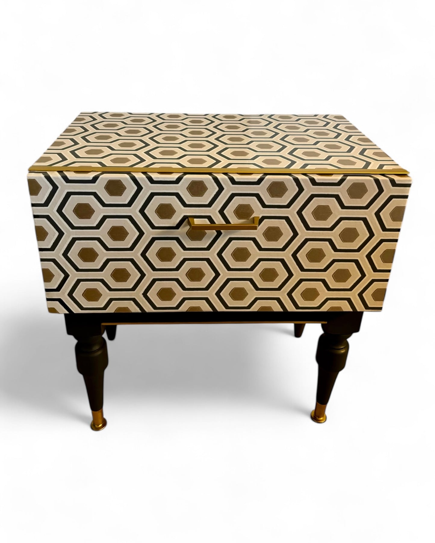 Mid Century Cabinets with Hicks' Hexagon by Cole &amp; Son | The Vintage Vibe