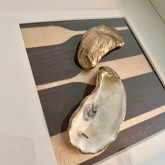 Golden oysters in white frame | The Vintage Vibe