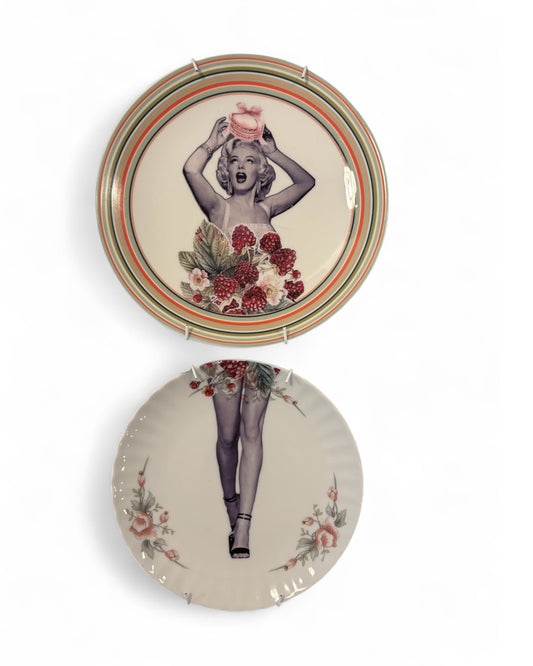 Vintage Wandbord Marilyn Framboos Set
