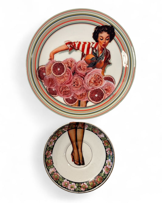 Vintage Wandbord Dame Set
