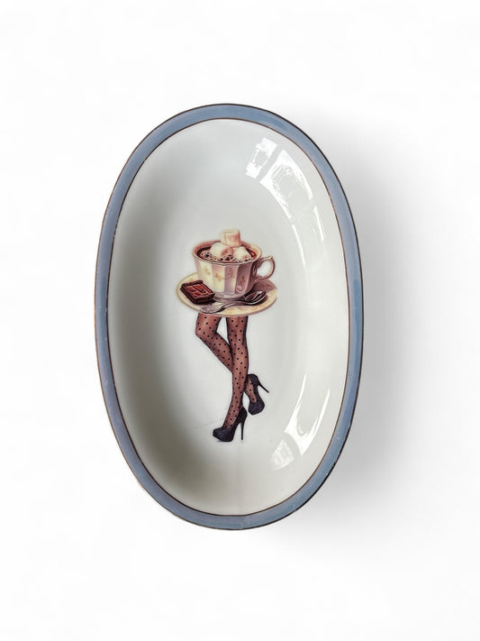 Vintage Wandbord Ovaal Koffie to Go