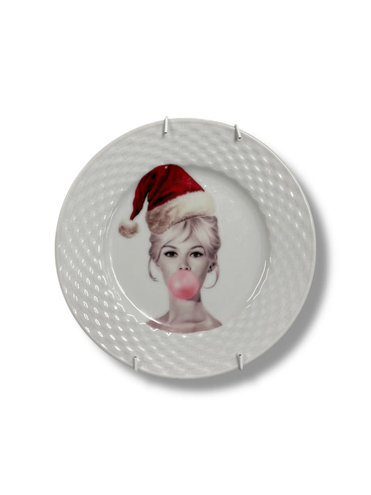 Vintage Wandbord Brigitte Bardot Kerst | The Vintage Vibe