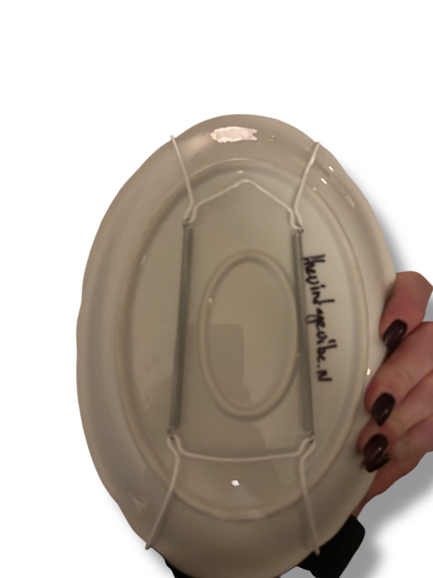 Vintage Wandbord Ovaal Koffie