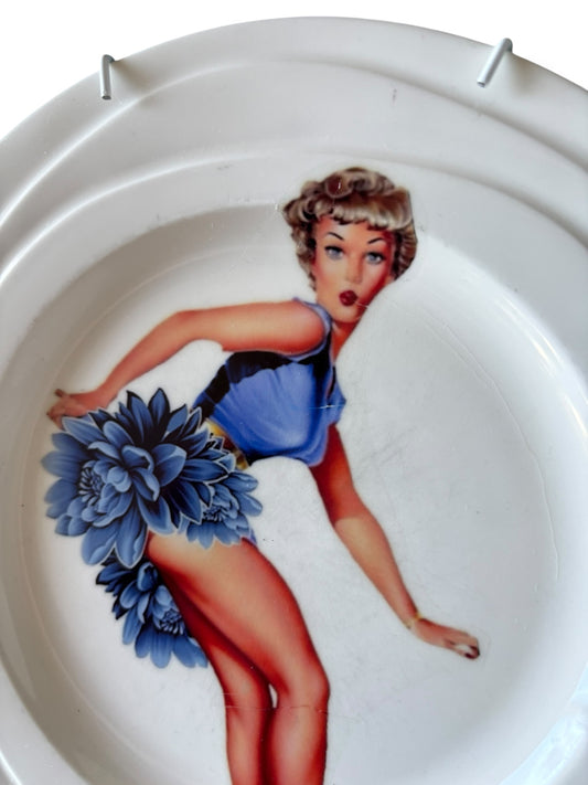 Vintage Wandbord Blauwe Dame | The Vintage Vibe